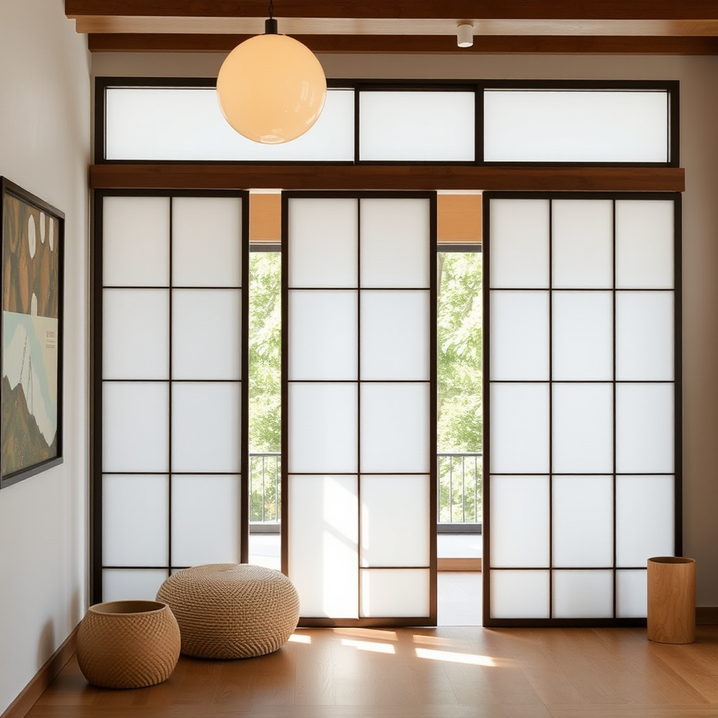 現代的な障子スクリーンのDIYプロジェクト。アクセス可能な材料を使用して作られた伝統的な日本の部屋仕切りの現代的な解釈。清潔なラインと自然光の流れを維持しながらプライバシーを提供